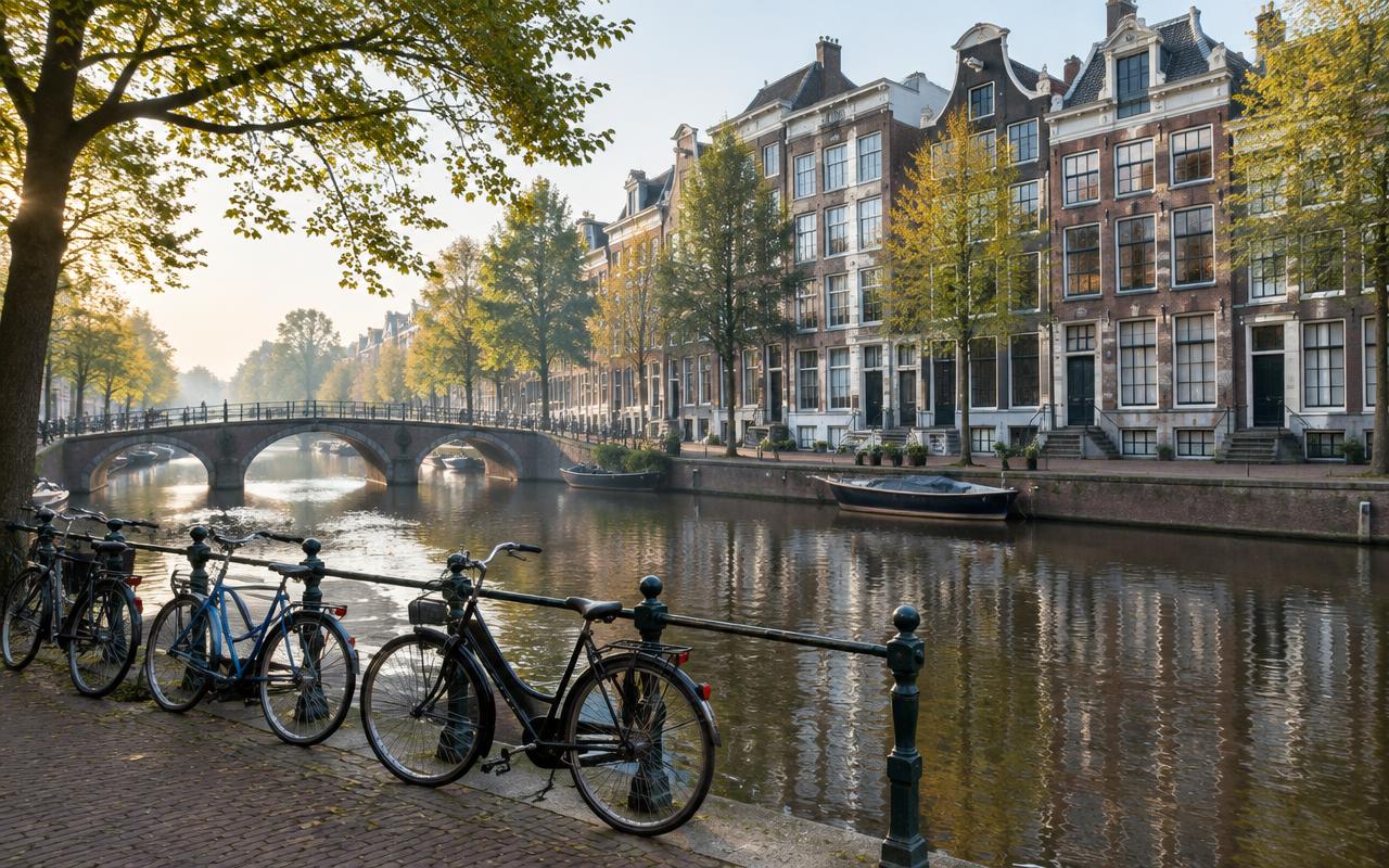 Street scene in Amsterdam, Netherlands